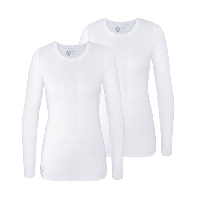 Adar Underscrub Tee 2 Pack For Women - Long Sleeve Fitted Underscrubs