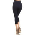 thumbnail image 4 of Women Capri Strechy Leggings Tights Slimming Seamless Pants, Navy Blue, Plus Size, 4 of 4