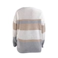thumbnail image 4 of JINMGG 2024 Fall Winter Plus Size Sweaters for Women Clearance, Winter Women's Knitted V-neck Stitching Button Striped Sweater Top, 4 of 6