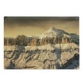 thumbnail image 1 of Mountain Cutting Board, Surreal Saturated Photo of the Italian Twin Mountain Peaks with Silent Overcast Sky, Decorative Tempered Glass Cutting and Serving Board, Large Size, Sepia, by Ambesonne, 1 of 1