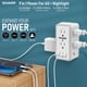 thumbnail image 2 of Protector contra sobretensiones Power Strip Sharp USB con 6 enchufes y 3 USB, 2 of 7