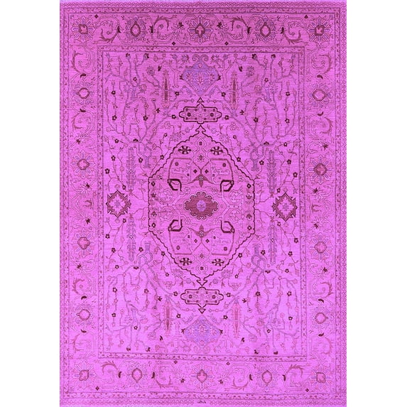 Ahgly Company Indoor Rectangle Oriental Purple Traditional Area Rugs, 2' x 4'