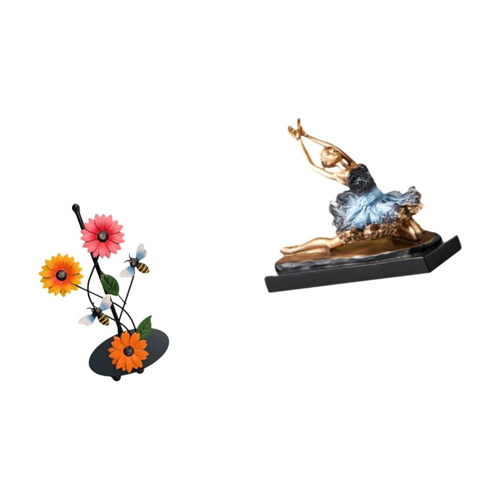 Fiocias Toilet Paper Holder with Paper Towel Holder Countertop Kitchen Roll Holders Standing Paper Towel Ballet Dancer Statue Iron Resin Material Suitable for
