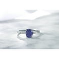 thumbnail image 5 of Gem Stone King 10K White Gold Blue Lapis and White Diamond Solitaire Engagement Ring for Women | 1.53 Cttw | Oval 8X6MM | Gemstone Birthstone | Size 8, 5 of 5