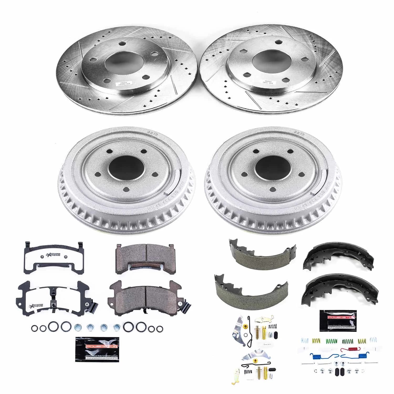 PowerStop Front and Rear Z26 Street Warrior Brake Pad Rotor Drum and Shoe Kit Fits: BUICK GMC OLDSMOBILE Select Models K15045DK-26