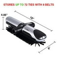 thumbnail image 3 of Primode Motorized Tie Rack Closet Organizer with LED Lights, Bonus Stainless Steel Tie Clip Set, Includes J Hooks for Wired Shelving Stores Up To 72 Ties with 8 Belts, Rotation Operates With Batteries, 3 of 3
