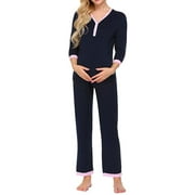 Julyccc Womens Maternity Nursing Nightgown Blouse Pants Set