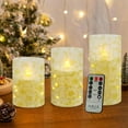 thumbnail image 6 of XINAOBAOLUO Golden Flower Flickering Flameless Candles, Recessed String Light LED Pillar Candles with Remote and Timer for Modern Simple Home Decor Set of 3, 6 of 6