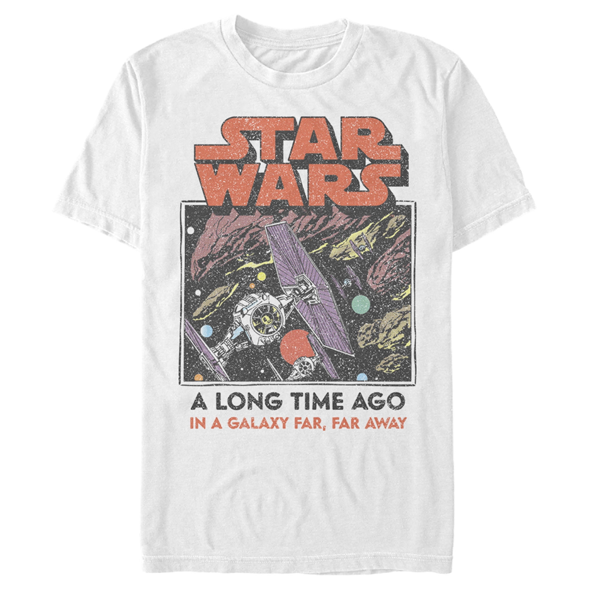 Men's Star Wars Vintage Tie Fighter in Space Graphic Tee White 1X Big Tall