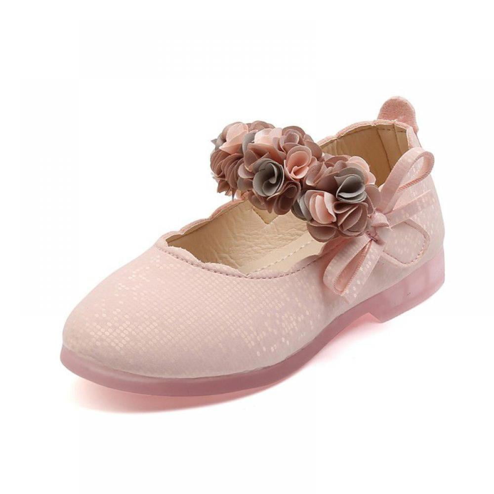 Children Kids Girls Dresses Shoes Baby Princess Flats Bow-knot Casual Soft Shoes 