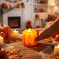 thumbnail image 7 of Glowing Jack-o'-Lantern Pumpkin Light, Orange Halloween Tabletop Decoration with Built-In Yellow Light, Indoor Halloween Decor for Party Table, Shelf and Home, 7 of 7