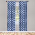 thumbnail image 3 of Ambesonne Oriental Curtains, Talavera Pattern, Pair of 28"x84", Night Blue and White, 3 of 5
