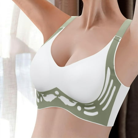 Mashaouyo Up To 50% Off Bras for Older Women Wireless Bra Super Gather Bra Anti Sagging Breasts Support Pushup Lifting Bras