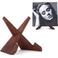 thumbnail image 1 of Now Playing Vinyl Record Rack, Wooden Display Vinyl Holder Stand, Retro Now Spinning Record Accessory - Rustic Brown, 1 of 3