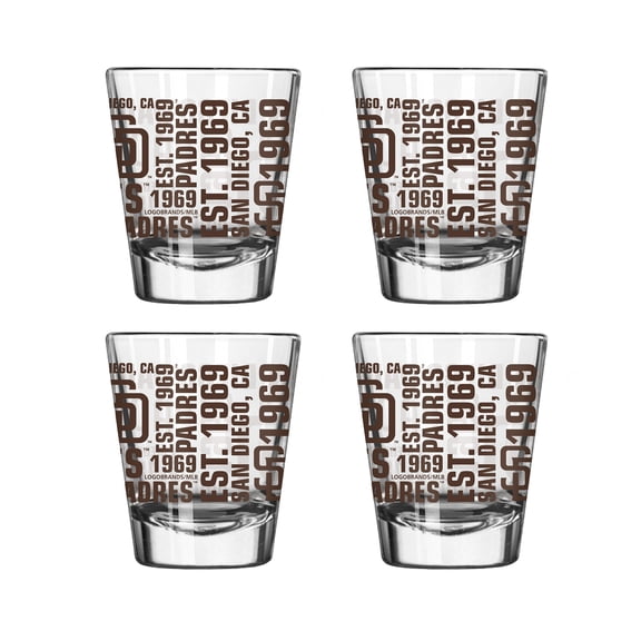 Logo Brands San Diego Padres 4-Pack 2oz. Shot Glass Set