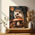 thumbnail image 6 of Qisvanset 12x16 Inch Framed Canvas Wall Art Cute Hedgehog On Mushroom Cottagecore Whimsical Woodland Wall Decor, 6 of 8