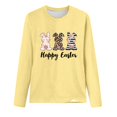 thumbnail image 5 of Easter Graphic Tee for Women Casual Long Sleeve T Shirt Holiday Print Lightweight Top Yellow S, 5 of 5