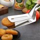 thumbnail image 4 of Tensor 2Pcs Stainless Steel Steak Fry Fish Cooking Tongs with Double-Sided Spatula for BBQ Pizza and Sandwiches JASKFLY, 4 of 8