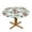 Anchor, variant on Ocean Turtle Fitted Tablecloth Round with Elastic Edged, Waterproof Wipe Clean Dining Table Cover for Outdoor Indoor Patio Kitchen - Fits Tables 45" to 50" Diameter