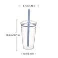 thumbnail image 6 of Queroig Transparent Tritan Straw Tumbler 16oz Colorful Coffee Cup with Lid Cute Leak-Proof Sippy Cup for Iced Coffee Tea Juice Milk, 6 of 7