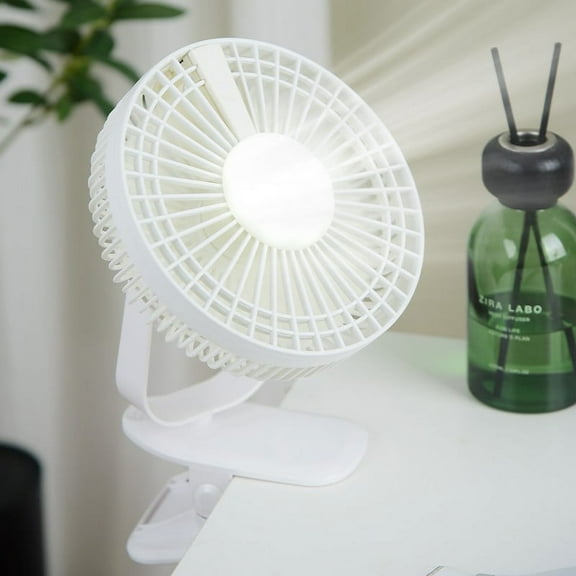 Desk Fan under $5! Cagogo 6 Inch Small Desk Fan, Rotating Oscillating Wall Mount Fan, Portable Table Fan with Night Light, Mini Fan for Bedroom Office Camping Kitchen