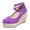 Purple, variant on Crisscross Espadrille Wedges For Women Comfortable Cushioned Soft Platform Wedges Closed Toe Chic Trendy Casual Summer Shoes Purple US:5