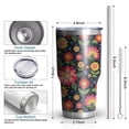 thumbnail image 3 of 30oz Pioneer Flower Floral Print Pattern Tumbler, Double Wall Vacuum Insulated Cup, BPA-Free Leak Proof Lid & Reusable Straws, Hot 12h, Cold 34h, 3 of 6