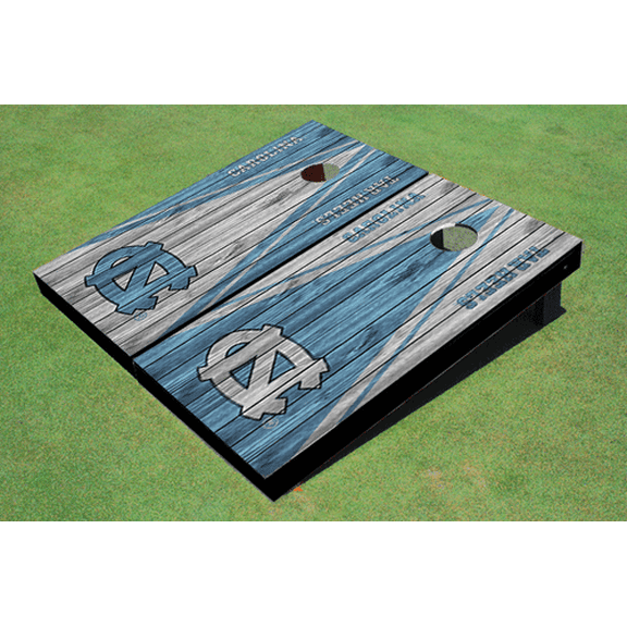 University of North Carolina "UNC" Alternating Wood Look Triangle Cornhole Boards