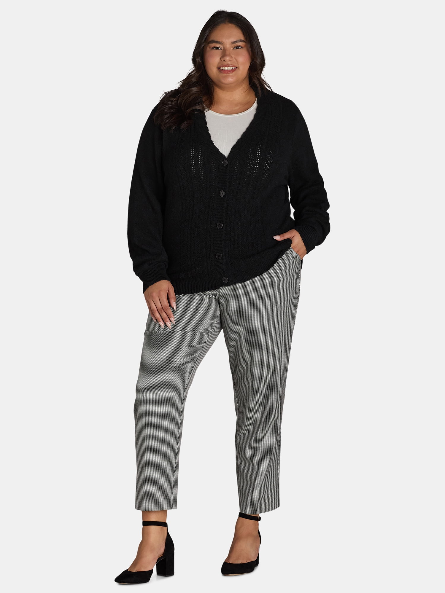 Just My Size by Hanes Women's Plus Tummy Control Dress Pants, Sizes 0X-4X, Regular & Petite