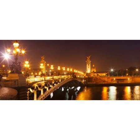 Bridge Across The River At Night Pont Alexandre Iii Seine River