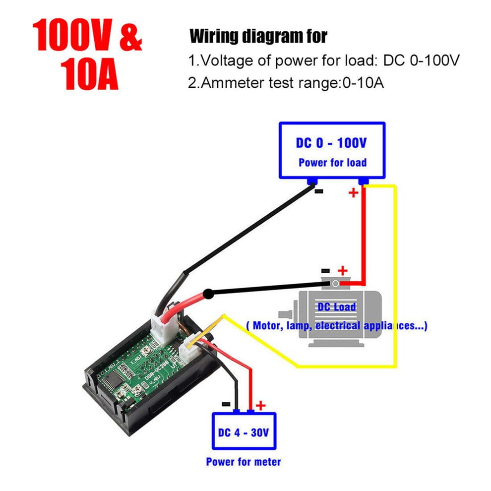 10/50 Voltmeter Amperemeter LED Dual Digital Volt Amp Meter Messgerät Neu 