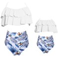 thumbnail image 2 of Mommy and Me Bathing Suit Two Piece Swimming Suit Family Matching Swimsuits Halter Neck Ruffle Bikini Set, 2 of 4