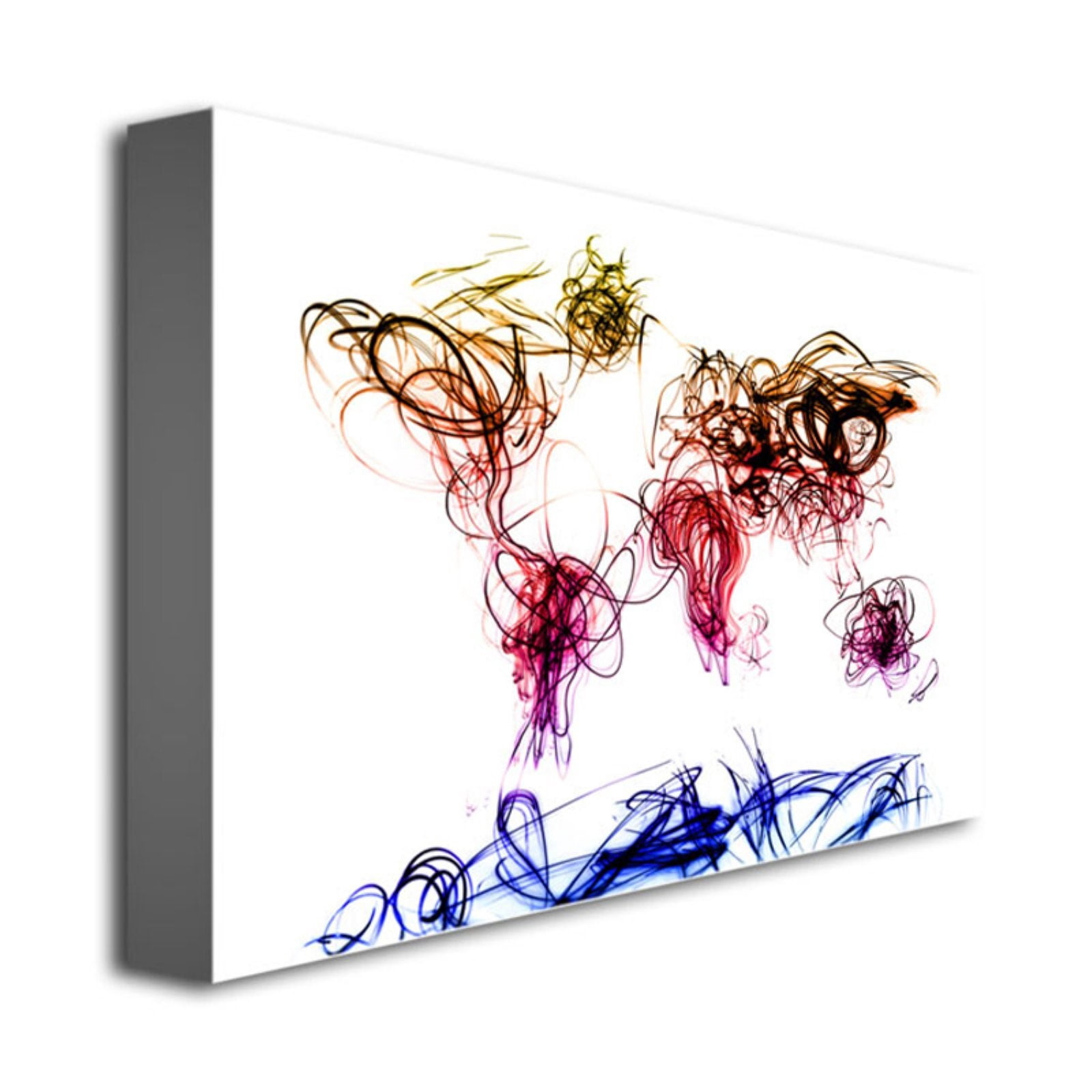 Trademark Art "Light Writing World Map" Canvas Art by Michael Tompsett