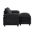 thumbnail image 4 of Accent Chair with Ottoman, Comfy Oversized Single Sofa, Deep Seat Lounge Chair, Upholstered Armchair for Living Room Bedroom Office Apartment (Black), 4 of 6