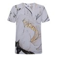 thumbnail image 4 of USSUMA Short Sleeve Women Tops Dressy Casual Oli Painting Graffiti 2022 Trendy T-Shirt Shirts Vintage Floral Tunics Top Plus Size for Women Crewneck Summer Blouse, 4 of 5