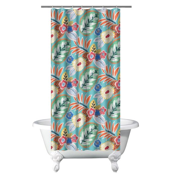 Earthy Tribal Vintage Boho Shower Curtain 36x72 Inches, Quick-Dry Polyester with Plastic Hooks for Farmhouse Bathrooms