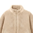 thumbnail image 4 of Gubotare Girls Fleece Jackets Hoodless Girls Fleece Jacket Sherpa Outwear Coat Fall Winter Size 5T 6T,(Khaki 5-6 Years), 4 of 4