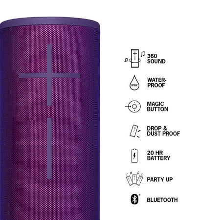 Ultimate Ears - MEGABOOM 3 Portable Wireless Bluetooth Speaker with Waterproof/Dustproof Design - Ultraviolet Purple