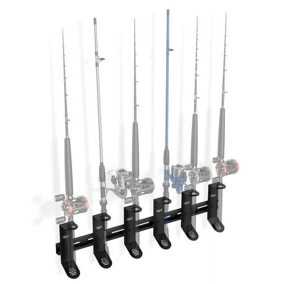 Koova Wall Mount Fishing Rod Holders & Reel Storage | Sturdy Fishing Pole Holders | Steel Rack Fishing Organizers and Storage | Fishing Pole Rack for Garage & Storage Sheds | Fishing Storage Organizer