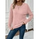 thumbnail image 5 of Suéteres EVALESS para mujer, a la moda, de otoño, de punto trenzado, rosa, 5 of 6