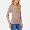 thumbnail image 2 of FAIWAD Going Out Tops for Women Long Sleeve V Neck Ribbed Knit Slim Shirts Casual Lightweight Pullover Fall Winter Blouse, 2 of 5