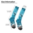 thumbnail image 2 of JUNZAN Underwater Dolphin Scene Pattern Fun Novelty Knee Warmer High Socks, 2 of 6