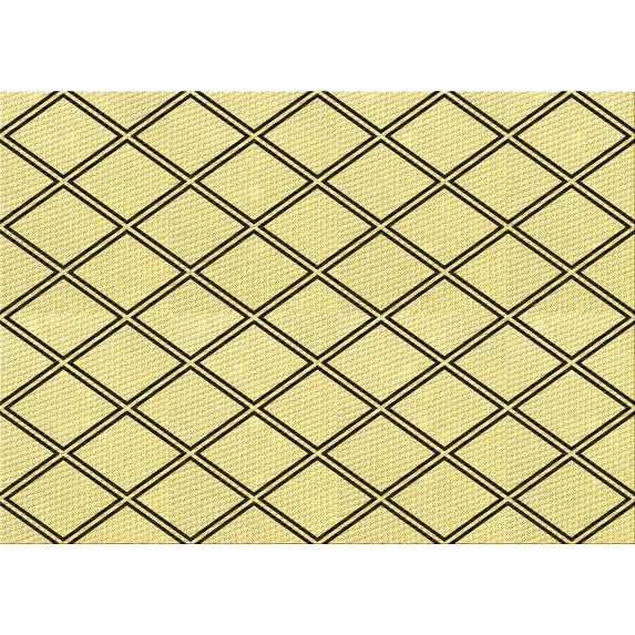 Ahgly Company Machine Washable Indoor Rectangle Transitional Sun Yellow Area Rugs, 6' x 9'