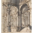 thumbnail image 3 of Giovanni Battista Natali III 20x21 Black Modern Framed Museum Art Print Titled - Design for a Stage Set (1698-1765), 3 of 5