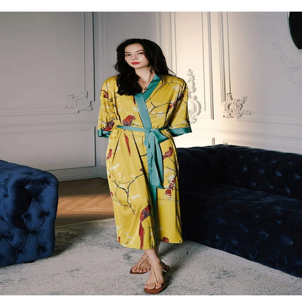 Peignoir Satin Femme Kimono De Chambre Kimono Robes Pour Femmes