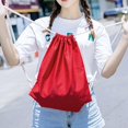thumbnail image 2 of Mochila con cordón, bolsa deportiva con cordón, bolsa de almacenamiento de viaje plegable, regalo para mujer, 2 of 8