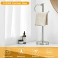 thumbnail image 3 of 17 Inch Brushed Nickel Stand Towel Bar Hanger Hand Towel Bar Bathroom Vanity Countertop Towel Holder Free Standing Stainless Steel Towel Ring Hardware Accessories Towel Rack, 3 of 7