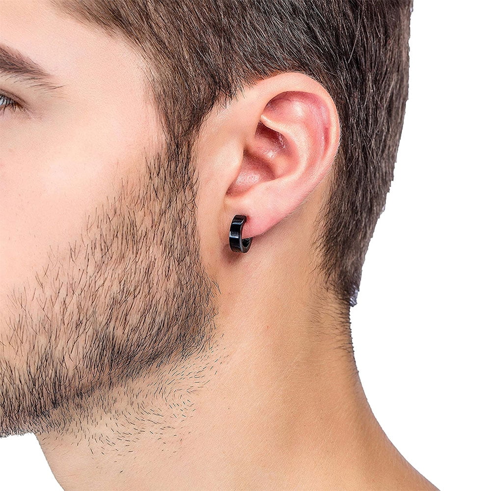 Men's Handsome Personality Dumbbell Ring Stud Earrings - Temu