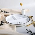 thumbnail image 3 of HAHDAXIA 1 PCS Ceramic Portion Control Plate Divided Dish for Healthy Eating and Weight Loss Divided Dessert Plate Salad Plate Dinner Plate-8 Inch-Friend Cats, 3 of 7