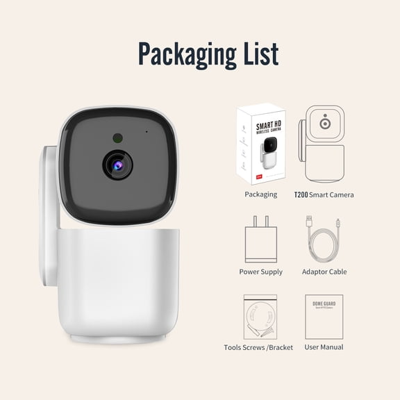 Security Camera WiFi 1080P - Indoor Wireless Smart Camera with Motion Detection & Tracking, Night Vision, 2-Way Talk, Works with Alexa